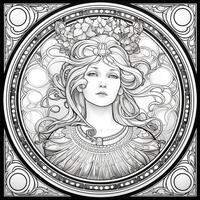 Art Nouveau Coloring Page photo