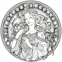 Art Nouveau Coloring Page photo