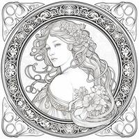 Art Nouveau Coloring Page photo