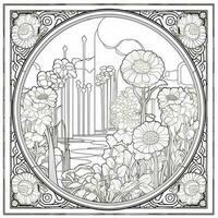 Art Nouveau Coloring Page photo