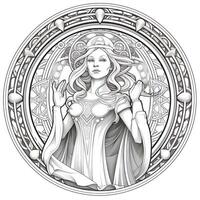 Art Nouveau Coloring Page photo