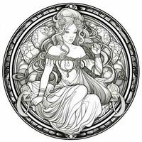 Art Nouveau Coloring Page photo