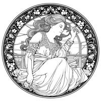 Art Nouveau Coloring Page photo