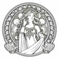 Art Nouveau Coloring Page photo