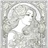 Art Nouveau Coloring Page photo