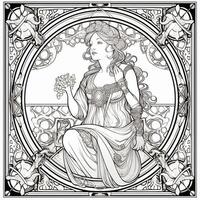 Art Nouveau Coloring Page photo