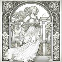 Art Nouveau Coloring Page photo