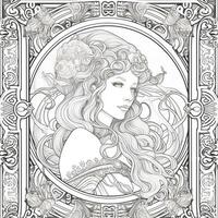 Art Nouveau Coloring Page photo