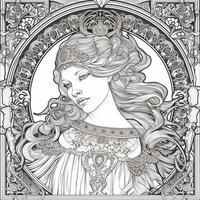 Art Nouveau Coloring Page photo