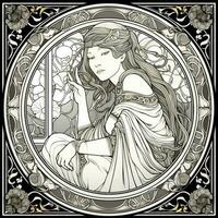 Art Nouveau Coloring Page photo