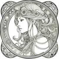 Art Nouveau Coloring Page photo