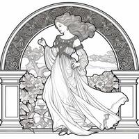 Art Nouveau Coloring Page photo