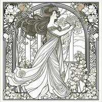 Art Nouveau Coloring Page photo