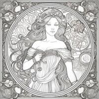 Art Nouveau Coloring Page photo