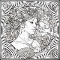 Art Nouveau Coloring Page photo