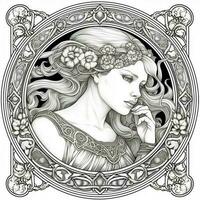 Art Nouveau Coloring Page photo