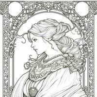 Art Nouveau Coloring Page photo