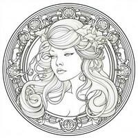 Art Nouveau Coloring Page photo