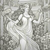 Art Nouveau Coloring Page photo