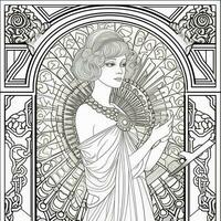 Art Nouveau Coloring Page photo