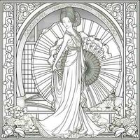 Art Nouveau Coloring Page photo