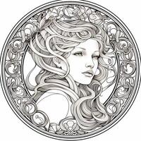 Art Nouveau Coloring Page photo