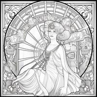 Art Nouveau Coloring Page photo