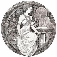 Art Nouveau Coloring Page photo