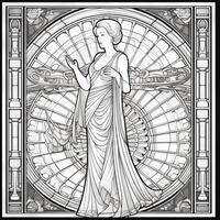 Art Nouveau Coloring Page photo