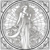 Art Nouveau Coloring Page photo