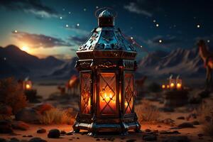 Eid mubarak and ramadan kareem greetings with islamic lantern and mosque. Eid al fitr background. Eid al fitr background of window concept by photo