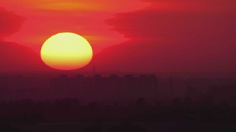 Scenic sunset view, Novosibirsk region, Siberia, Russia
