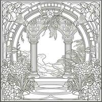 Art Nouveau Coloring Page photo