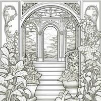 Art Nouveau Coloring Page photo