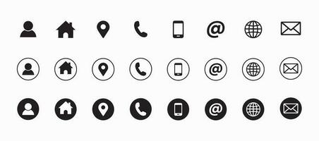Contact us vector icons flat icons set on white background Free Vector