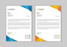 Creative and Professional letter head design template. modern corporate letterhead template design. business letterhead design. Letterhead template in flat style Free Vector. vector