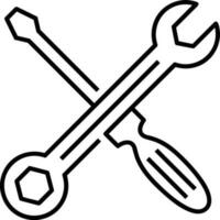 Screwdriver repair icon symbol vector image. Illustration of the fix toolkit design image. EPS 10