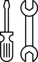 Screwdriver repair icon symbol vector image. Illustration of the fix toolkit design image. EPS 10