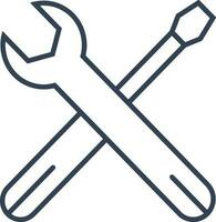 Screwdriver repair icon symbol vector image. Illustration of the fix toolkit design image. EPS 10