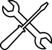 Screwdriver repair icon symbol vector image. Illustration of the fix toolkit design image. EPS 10