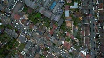 High Angle View of Real Estate Residential Homes at Luton Town of England UK,  Aerial Footage Was Captured on July 23rd, 2023 with Drone's Camera During Sunset video