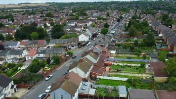 Aerial Footage of British City During Strong Winds and Partially Cloudy Day of July 28th, 2023, Luton, England UK video