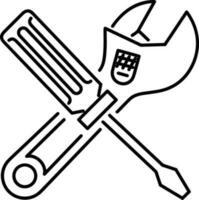 Screwdriver repair icon symbol vector image. Illustration of the fix toolkit design image. EPS 10