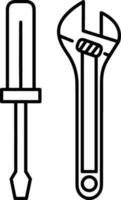 Screwdriver repair icon symbol vector image. Illustration of the fix toolkit design image. EPS 10