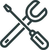 Screwdriver repair icon symbol vector image. Illustration of the fix toolkit design image. EPS 10