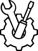 Screwdriver repair icon symbol vector image. Illustration of the fix toolkit design image. EPS 10