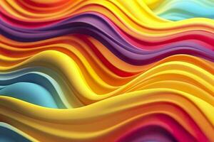 Abstract 3D Render. Colorful Background Design with Soft, Wavy Waves. Modern Abstract Wave Background. AI Generative photo