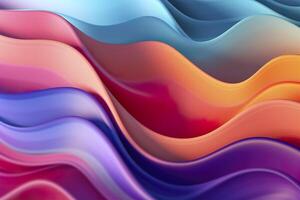 Abstract 3D Render. Colorful Background Design with Soft, Wavy Waves. Modern Abstract Wave Background. AI Generative photo