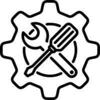 Screwdriver repair icon symbol vector image. Illustration of the fix toolkit design image. EPS 10