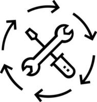 Screwdriver repair icon symbol vector image. Illustration of the fix toolkit design image. EPS 10